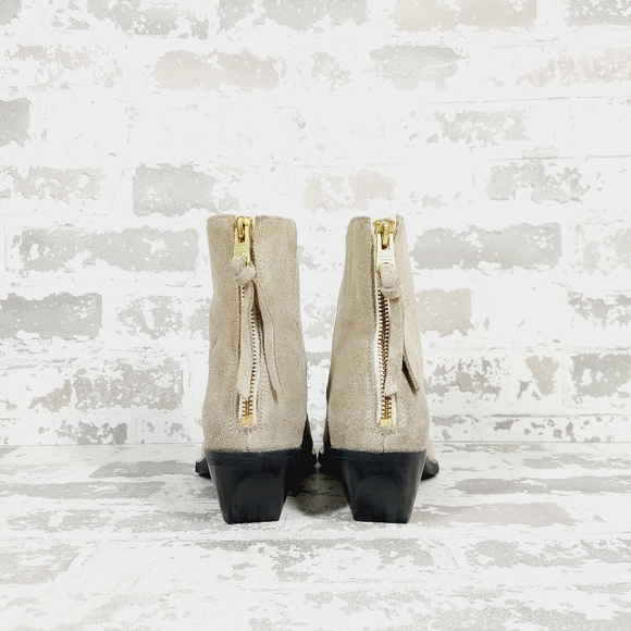 New AllSaints Women's Taupe Lenora Suede Boots F736 - Picture 7 of 13